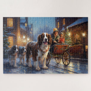 Puzzle English Springer Spaniel Saison des Fêtes de Noël
