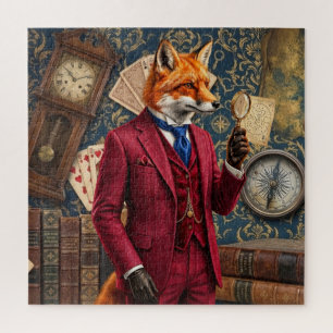 Puzzle ÉNIGMES : Renard détective vintage et famille