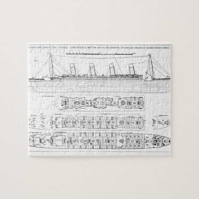 Puzzle Enquête dans la perte de Titanic : Sectio croisé (Horizontal)