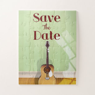 Puzzle Enregistrer la date Vintage guitare acoustique