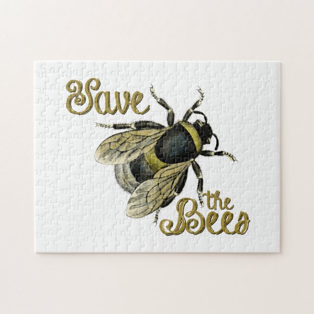 Puzzle Enregistrer l'illustration vintage des abeilles (Horizontal)