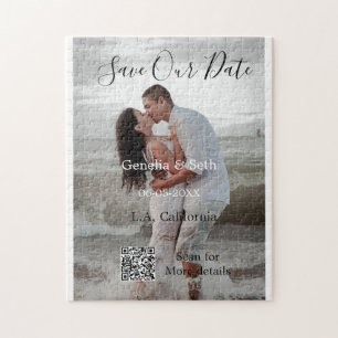 Puzzle Enregistrez la date code QR simple minimal détails