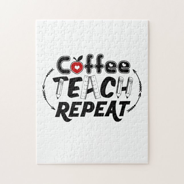 Puzzle Enseignant Art Café Teach Répétition (Vertical)