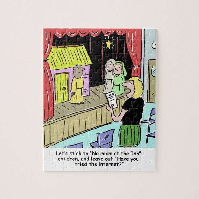 Puzzle Enseignant Répétition Nativité Jouer Cartoon (Vertical)