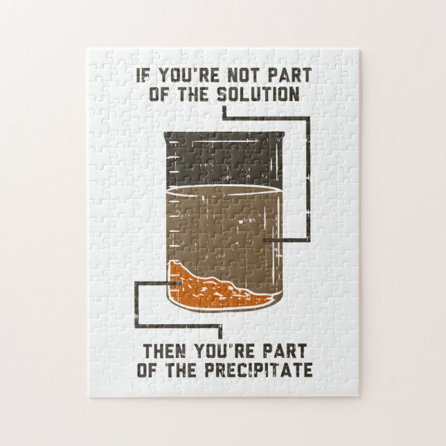 Puzzle Enseignant scientifique en solution de chimie amus (Vertical)