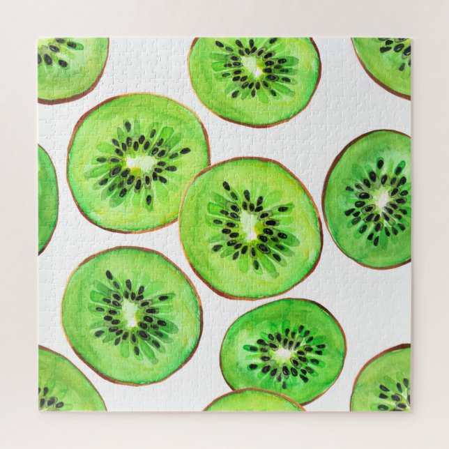 Puzzle Ensemble d'aquarelle aux fruits Kiwi verts (Vertical)