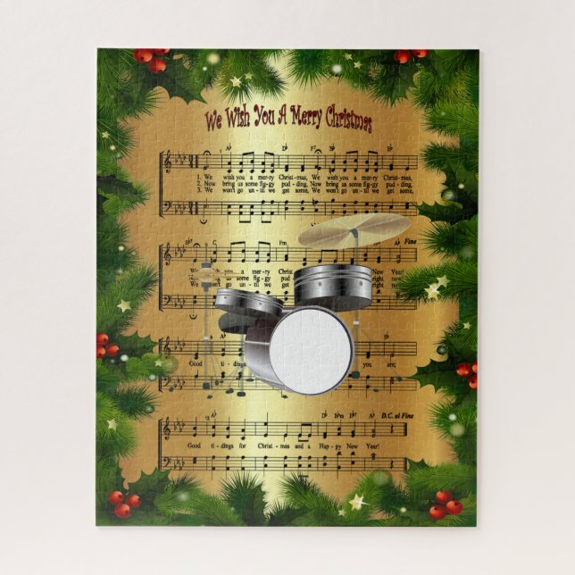 Puzzle Ensemble Tambour ~ "Nous Vous Souhaitons Un Joyeux (Vertical)