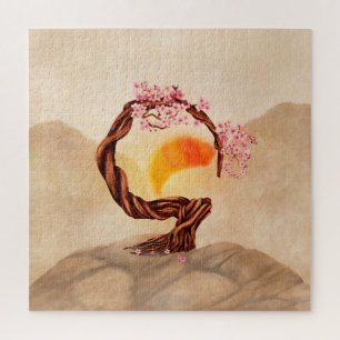 Puzzle Enso Zen Blossoming Sakura Bonsai