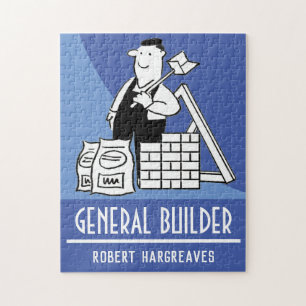 Puzzle Entrepreneur général avec matériaux de constructio