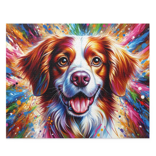 Puzzle Épagneul Breton : Épagneul orange et blanc (Brittany Spaniel Puzzle: Orange and White Epagneul Breton Jigsaw)