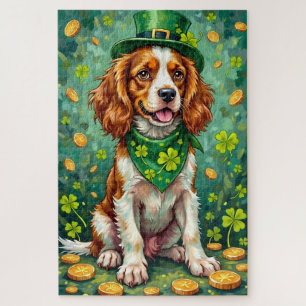 Puzzle Épagneul Breton St Patrick's Day Chien Chanceux