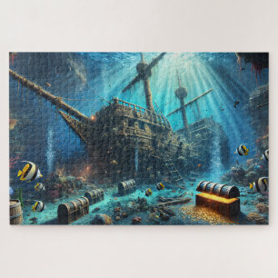 Puzzle Épave de bateau pirate coulé Trésor de mer profond