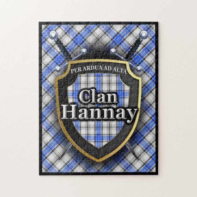 Puzzle Épées et bouclier du clan Hannay Tartan (Vertical)