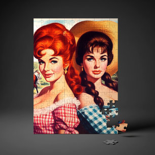 Puzzle Éphémérides de fille de fermier vintage