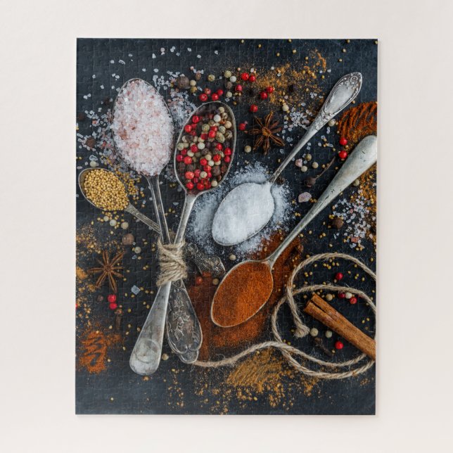 Puzzle Épices et cuillères de Cuisine exotiques (Vertical)