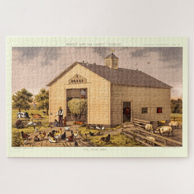 Puzzle Époque victorienne The Farm Yard par L. Prang & Co (Horizontal)