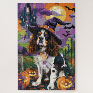 Puzzle Épouvantable Springer Spaniel Halloween Sorcière C