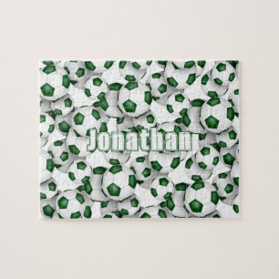 Puzzle équipe blanche verte couleurs garçons filles socce