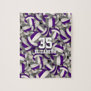 Puzzle équipe de filles violettes grises couleurs volley-