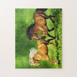 Puzzle Équipe de rêve Cheval islandais courant dans un pâ