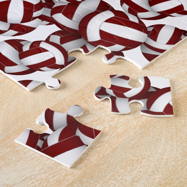 Puzzle équipe de volley-ball blanc marron couleurs garçon (Côté)