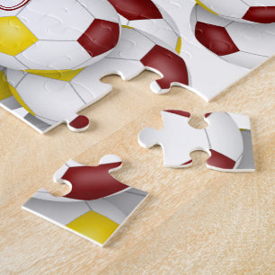 Puzzle équipe d'or maroon couleurs garçons filles soccer
