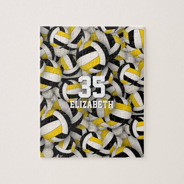 Puzzle équipe d'or noir colore des filles volley-ball (Vertical)