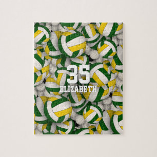Puzzle équipe d'or vert couleurs filles garçons volley