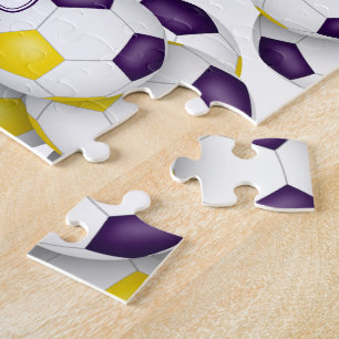 Puzzle équipe d'or violet couleurs filles garçons footbal