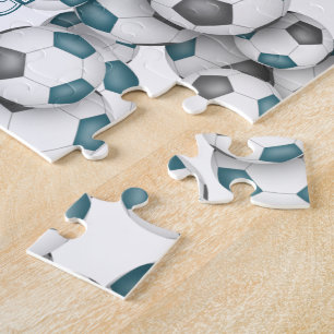 Puzzle Équipe gris turquoise couleurs filles garçons socc