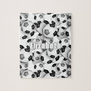 Puzzle équipe noire grise couleurs filles garçons soccer