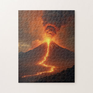 Puzzle Éruption volcanique avec lave