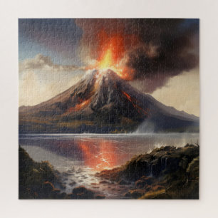 Puzzle Éruption volcanique sur l'eau