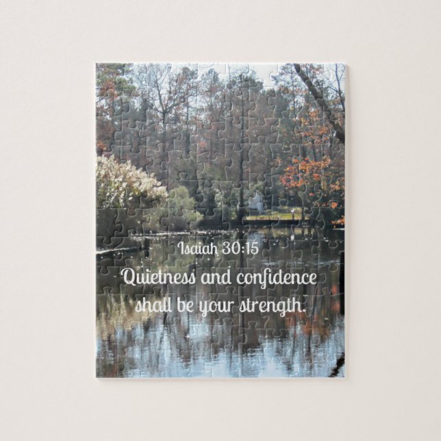 Puzzle Ésaïe 30:15 Le calme et la confiance seront (Vertical)