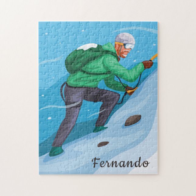 Puzzle Escalade a Snow Mountain Extreme Winter Sport Nom (Vertical)