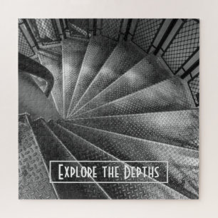 Puzzle Escalier d'illusion optique en métal noir et blanc