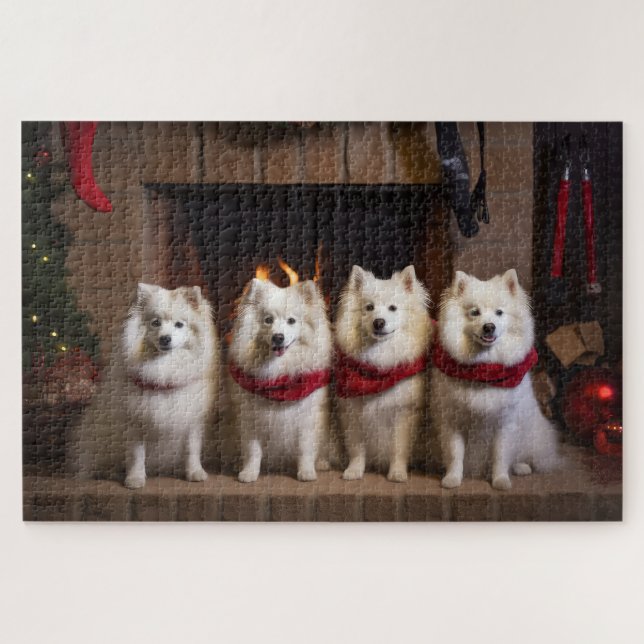 Puzzle Eskimo Américain au coin du feu de Noël (Horizontal)