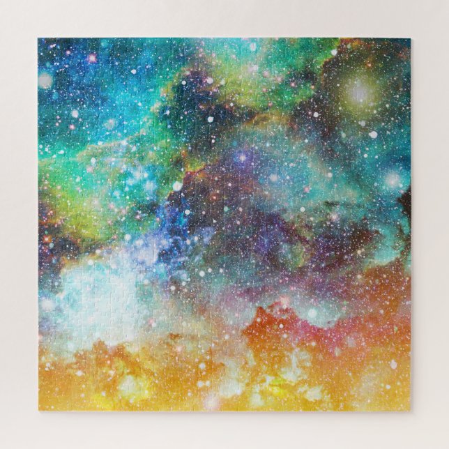Puzzle Espace futuriste, arrière - plan nébuleux étoilé. (Vertical)