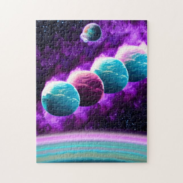 Puzzle Espace Univers Abstrait Cosmique Vibrant Violet (Vertical)