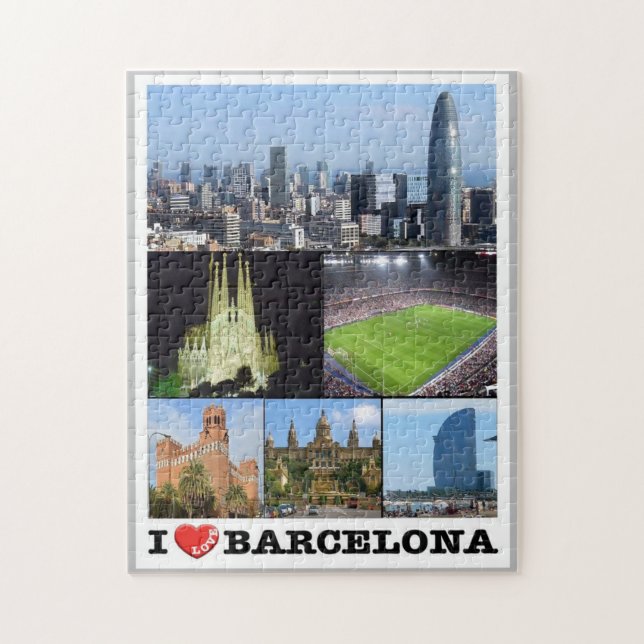 Puzzle Espagne - Barcelone - I Love - (Vertical)
