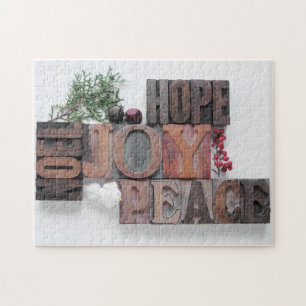 Puzzle espoir, joie, paix, énigme noel