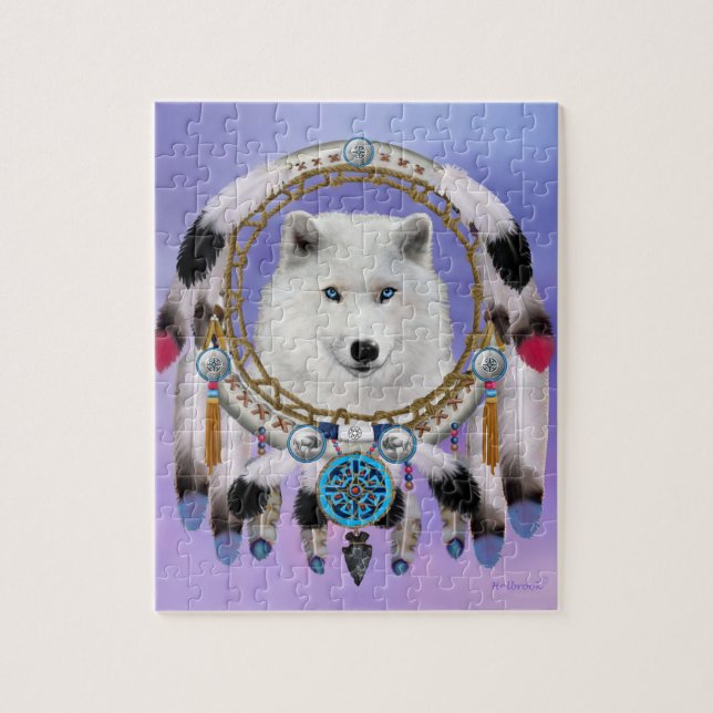 Puzzle Esprit de loup indien natif (Vertical)