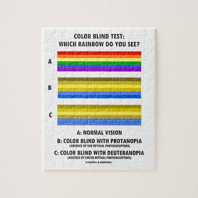 Puzzle Essai de daltonisme que l'arc-en-ciel vous voient (Vertical)