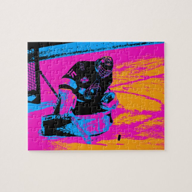 Puzzle Et le canard s'arrête là ! - Goalie de hockey sur  (Horizontal)