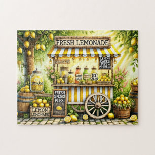 Puzzle Étal de limonade vintage dans un jardin ensoleillé