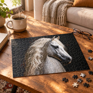 Puzzle Étalon andalou blanc