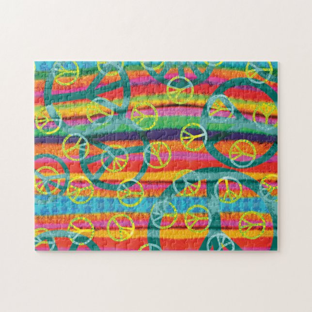 Puzzle Etanchéité Retro rose jaune turquoise (Horizontal)