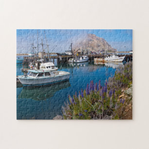 Puzzle États-Unis, Californie. Bateaux amarrés à Morro Ba