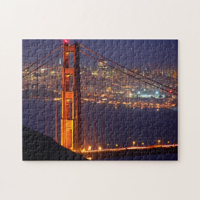 Puzzle États-Unis, Californie. Pont Golden Gate la nuit (Horizontal)