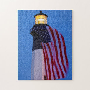 Puzzle États-Unis, Géorgie, Tybee Island, Drapeau en bern
